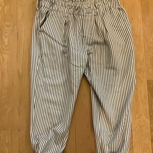 Striped  cotton Women's Straight Leg Pants